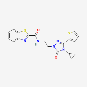 molecular formula C19H17N5O2S2 B2775622 N-(2-(4-环丙基-5-氧代-3-(噻吩-2-基)-4,5-二氢-1H-1,2,4-三唑-1-基)乙基)苯并[d]噻唑-2-甲酰胺 CAS No. 1448054-57-6