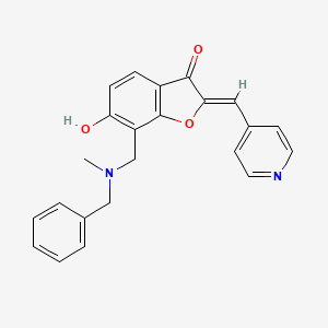 molecular formula C23H20N2O3 B2775625 (Z)-7-((benzyl(methyl)amino)methyl)-6-hydroxy-2-(pyridin-4-ylmethylene)benzofuran-3(2H)-one CAS No. 896854-25-4