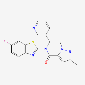 N-(6-fluorobenzo[d]thiazol-2-yl)-1,3-dimethyl-N-(pyridin-3-ylmethyl)-1H-pyrazole-5-carboxamide