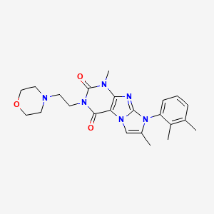 molecular formula C23H28N6O3 B2775631 6-(2,3-Dimethylphenyl)-4,7-dimethyl-2-(2-morpholin-4-ylethyl)purino[7,8-a]imidazole-1,3-dione CAS No. 878726-93-3