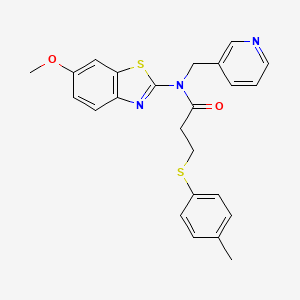 N-(6-methoxybenzo[d]thiazol-2-yl)-N-(pyridin-3-ylmethyl)-3-(p-tolylthio)propanamide