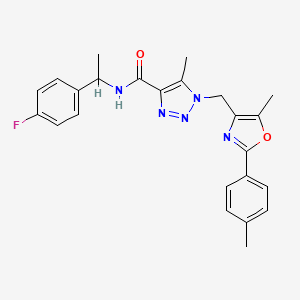 N-(1-(4-fluorophenyl)ethyl)-5-methyl-1-((5-methyl-2-(p-tolyl)oxazol-4-yl)methyl)-1H-1,2,3-triazole-4-carboxamide