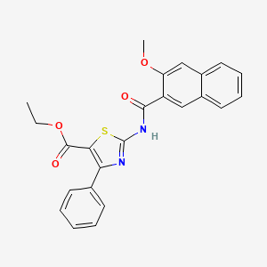 molecular formula C24H20N2O4S B2775637 Ethyl 2-[(3-methoxynaphthalene-2-carbonyl)amino]-4-phenyl-1,3-thiazole-5-carboxylate CAS No. 312605-15-5
