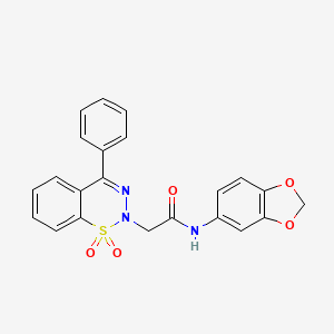 N-(benzo[d][1,3]dioxol-5-yl)-2-(1,1-dioxido-4-phenyl-2H-benzo[e][1,2,3]thiadiazin-2-yl)acetamide