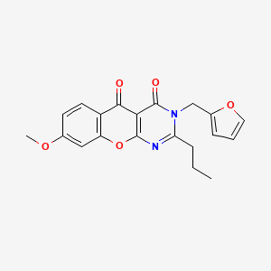 molecular formula C20H18N2O5 B2775654 3-(Furan-2-ylmethyl)-8-methoxy-2-propylchromeno[2,3-d]pyrimidine-4,5-dione CAS No. 899384-84-0