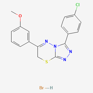 molecular formula C17H14BrClN4OS B2775672 3-(4-氯苯基)-6-(3-甲氧基苯基)-7H-[1,2,4]三唑并[3,4-b][1,3,4]噻二嗪 盐酸盐 CAS No. 1179404-30-8