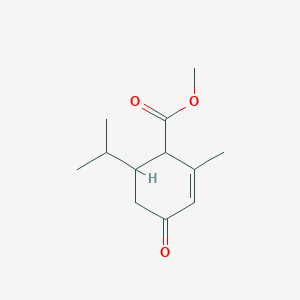 molecular formula C12H18O3 B2775675 Methyl 2-methyl-4-oxo-6-(propan-2-yl)cyclohex-2-ene-1-carboxylate CAS No. 174642-98-9