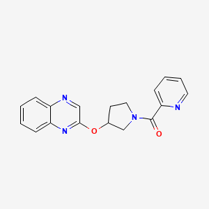 molecular formula C18H16N4O2 B2775683 吡啶-2-基(3-(喹喔啉-2-基氧基)吡咯烷-1-基)甲酮 CAS No. 2176152-30-8