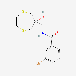 molecular formula C13H16BrNO2S2 B2775684 3-Bromo-N-[(6-hydroxy-1,4-dithiepan-6-yl)methyl]benzamide CAS No. 2415602-19-4