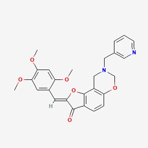 molecular formula C26H24N2O6 B2775687 (Z)-8-(pyridin-3-ylmethyl)-2-(2,4,5-trimethoxybenzylidene)-8,9-dihydro-2H-benzofuro[7,6-e][1,3]oxazin-3(7H)-one CAS No. 929848-18-0