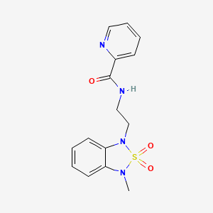 molecular formula C15H16N4O3S B2775694 N-(2-(3-methyl-2,2-dioxidobenzo[c][1,2,5]thiadiazol-1(3H)-yl)ethyl)picolinamide CAS No. 2034452-79-2