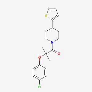 2-(4-Chlorophenoxy)-2-methyl-1-(4-(thiophen-2-yl)piperidin-1-yl)propan-1-one