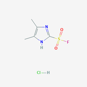 molecular formula C5H8ClFN2O2S B2775712 4,5-dimethyl-1H-imidazole-2-sulfonyl fluoride hydrochloride CAS No. 2044902-12-5