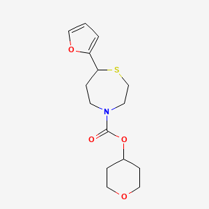 tetrahydro-2H-pyran-4-yl 7-(furan-2-yl)-1,4-thiazepane-4-carboxylate