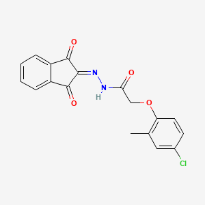 molecular formula C18H13ClN2O4 B2775723 2-(4-chloro-2-methylphenoxy)-N'-(1,3-dioxo-1,3-dihydro-2H-inden-2-yliden)acetohydrazide CAS No. 946386-07-8