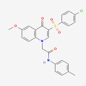 2-(3-((4-chlorophenyl)sulfonyl)-6-methoxy-4-oxoquinolin-1(4H)-yl)-N-(p-tolyl)acetamide