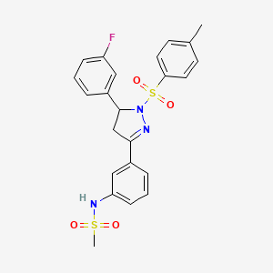 B2775759 N-(3-(5-(3-fluorophenyl)-1-tosyl-4,5-dihydro-1H-pyrazol-3-yl)phenyl)methanesulfonamide CAS No. 851782-45-1