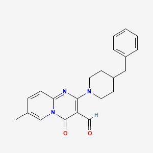 molecular formula C22H23N3O2 B2775762 2-(4-Benzylpiperidin-1-yl)-7-methyl-4-oxopyrido[1,2-a]pyrimidine-3-carbaldehyde CAS No. 636989-72-5