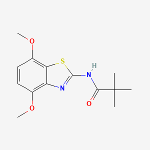 molecular formula C14H18N2O3S B2775768 N-(4,7-dimethoxybenzo[d]thiazol-2-yl)pivalamide CAS No. 868230-84-6