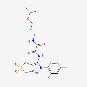 molecular formula C21H28N4O5S B2775778 N1-(2-(2,4-dimethylphenyl)-5,5-dioxido-4,6-dihydro-2H-thieno[3,4-c]pyrazol-3-yl)-N2-(3-isopropoxypropyl)oxalamide CAS No. 941902-95-0