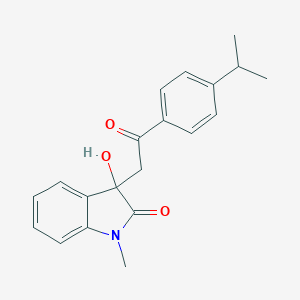 molecular formula C20H21NO3 B277578 3-hydroxy-1-methyl-3-{2-oxo-2-[4-(propan-2-yl)phenyl]ethyl}-1,3-dihydro-2H-indol-2-one 