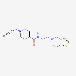 molecular formula C18H25N3OS B2775780 1-(prop-2-yn-1-yl)-N-(2-{4H,5H,6H,7H-thieno[3,2-c]pyridin-5-yl}ethyl)piperidine-4-carboxamide CAS No. 1281154-23-1