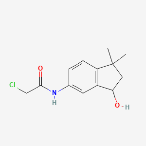 molecular formula C13H16ClNO2 B2775781 2-Chloro-N-(3-hydroxy-1,1-dimethyl-2,3-dihydroinden-5-yl)acetamide CAS No. 2411278-57-2