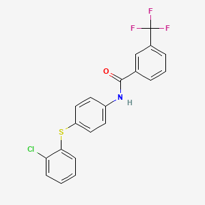 molecular formula C20H13ClF3NOS B2775790 N-[4-(2-chlorophenyl)sulfanylphenyl]-3-(trifluoromethyl)benzamide CAS No. 339105-54-3