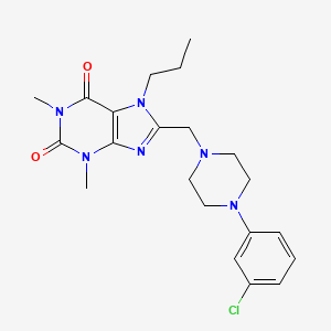 8-[[4-(3-Chlorophenyl)piperazin-1-yl]methyl]-1,3-dimethyl-7-propylpurine-2,6-dione