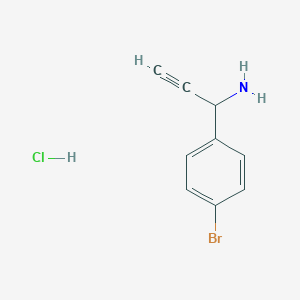 molecular formula C9H9BrClN B2775792 1-(4-Bromophenyl)prop-2-yn-1-amine;hydrochloride CAS No. 2375269-50-2