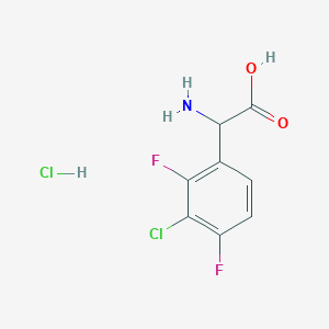 molecular formula C8H7Cl2F2NO2 B2775794 2-Amino-2-(3-chloro-2,4-difluorophenyl)acetic acid hydrochloride CAS No. 2228109-37-1