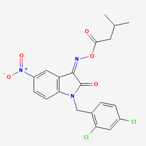 1-(2,4-dichlorobenzyl)-3-{[(3-methylbutanoyl)oxy]imino}-5-nitro-1,3-dihydro-2H-indol-2-one