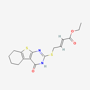 ethyl (E)-4-[(4-oxo-5,6,7,8-tetrahydro-3H-[1]benzothiolo[2,3-d]pyrimidin-2-yl)sulfanyl]but-2-enoate