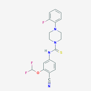 molecular formula C19H17F3N4OS B2775806 N-[4-cyano-3-(difluoromethoxy)phenyl]-4-(2-fluorophenyl)piperazine-1-carbothioamide CAS No. 637325-34-9