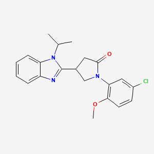 molecular formula C21H22ClN3O2 B2775809 1-(5-chloro-2-methoxyphenyl)-4-(1-isopropyl-1H-benzimidazol-2-yl)pyrrolidin-2-one CAS No. 847397-47-1
