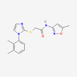 molecular formula C17H18N4O2S B2775812 2-[1-(2,3-二甲基苯基)咪唑-2-基]硫基-N-(5-甲基-1,2-噁唑-3-基)乙酰胺 CAS No. 851131-65-2