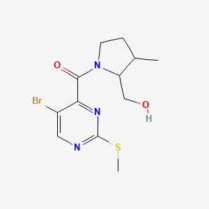 {1-[5-Bromo-2-(methylsulfanyl)pyrimidine-4-carbonyl]-3-methylpyrrolidin-2-yl}methanol