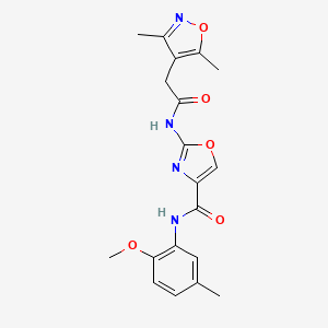 2-(2-(3,5-dimethylisoxazol-4-yl)acetamido)-N-(2-methoxy-5-methylphenyl)oxazole-4-carboxamide