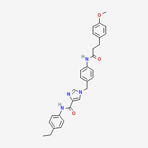 molecular formula C29H30N4O3 B2775837 N-(4-ethylphenyl)-1-(4-(3-(4-methoxyphenyl)propanamido)benzyl)-1H-imidazole-4-carboxamide CAS No. 1251560-84-5