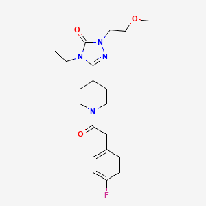 molecular formula C20H27FN4O3 B2775842 4-ethyl-3-(1-(2-(4-fluorophenyl)acetyl)piperidin-4-yl)-1-(2-methoxyethyl)-1H-1,2,4-triazol-5(4H)-one CAS No. 1797736-80-1