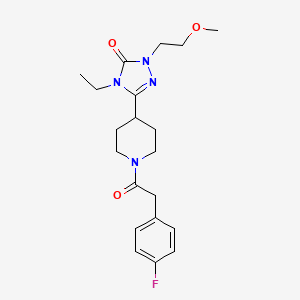 molecular formula C20H27FN4O3 B2775842 4-乙基-3-(1-(2-(4-氟苯基)乙酰)哌啶-4-基)-1-(2-甲氧基乙基)-1H-1,2,4-三唑-5(4H)-酮 CAS No. 1797736-80-1