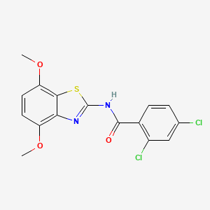 molecular formula C16H12Cl2N2O3S B2775843 2,4-dichloro-N-(4,7-dimethoxy-1,3-benzothiazol-2-yl)benzamide CAS No. 912762-58-4