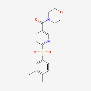 molecular formula C18H20N2O4S B2775846 (6-((3,4-二甲基苯基)磺酰基)吡啶-3-基)(吗啉基)甲酮 CAS No. 1184976-75-7