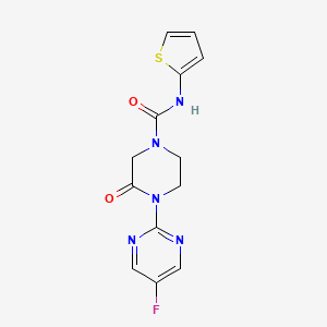 4-(5-Fluoropyrimidin-2-yl)-3-oxo-N-thiophen-2-ylpiperazine-1-carboxamide