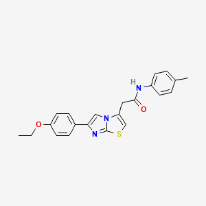 molecular formula C22H21N3O2S B2775857 2-[6-(4-ethoxyphenyl)imidazo[2,1-b][1,3]thiazol-3-yl]-N-(4-methylphenyl)acetamide CAS No. 897462-72-5