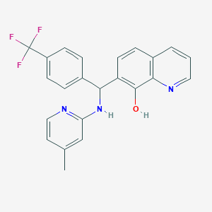 molecular formula C23H18F3N3O B2775858 7-{[(4-Methylpyridin-2-yl)amino][4-(trifluoromethyl)phenyl]methyl}quinolin-8-ol CAS No. 315234-85-6
