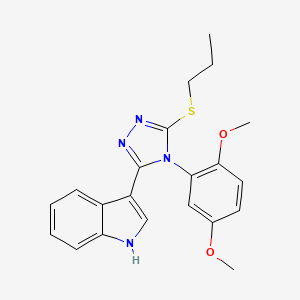 molecular formula C21H22N4O2S B2775865 3-(4-(2,5-二甲氧基苯基)-5-(丙基硫基)-4H-1,2,4-三唑-3-基)-1H-吲哚 CAS No. 946275-67-8