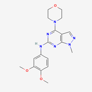 molecular formula C18H22N6O3 B2775867 N-(3,4-dimethoxyphenyl)-1-methyl-4-morpholin-4-ylpyrazolo[3,4-d]pyrimidin-6-amine CAS No. 897758-53-1