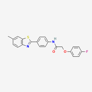 molecular formula C22H17FN2O2S B2775875 2-(4-氟苯氧基)-N-[4-(6-甲基-1,3-苯并噻唑-2-基)苯基]乙酰胺 CAS No. 866151-13-5