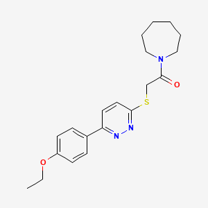 molecular formula C20H25N3O2S B2775878 1-(氮杂庚烷-1-基)-2-[6-(4-乙氧苯基)吡啶并[3,4-d]嘧啶-3-基]磺酰乙酮 CAS No. 894000-92-1
